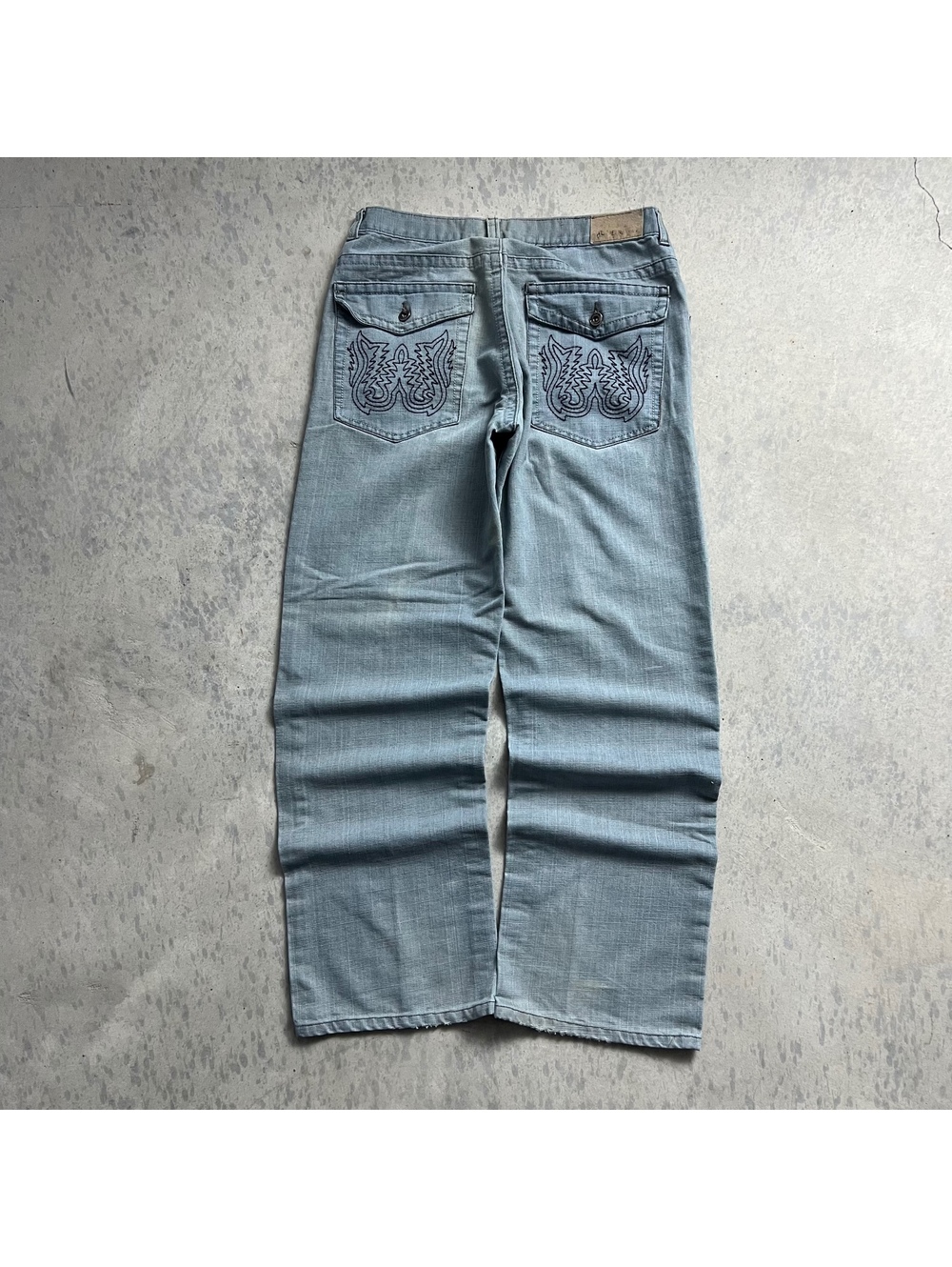 Y2K Vtg F.U.S.A.I. Jeans 34X32 (Fits 34X31) Focus USA Light Wash Denim Loose Fit - Picture 2 of 9
